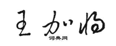 駱恆光王加將草書個性簽名怎么寫