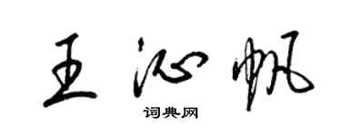 梁錦英王沁帆草書個性簽名怎么寫