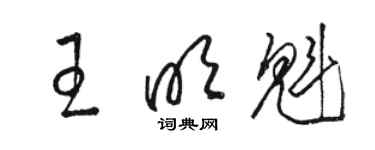 駱恆光王明魁草書個性簽名怎么寫