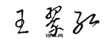 駱恆光王翠紅草書個性簽名怎么寫