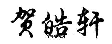 胡問遂賀皓軒行書個性簽名怎么寫