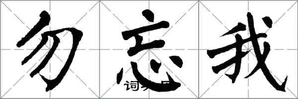 翁闓運勿忘我楷書怎么寫