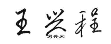 駱恆光王興程行書個性簽名怎么寫