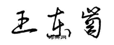 曾慶福王東崗草書個性簽名怎么寫