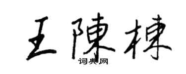 王正良王陳棟行書個性簽名怎么寫