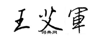 王正良王艾軍行書個性簽名怎么寫