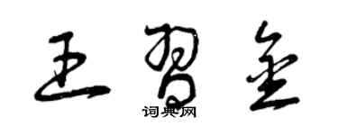 曾慶福王習金草書個性簽名怎么寫