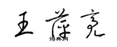 梁錦英王萍亮草書個性簽名怎么寫