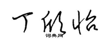 梁錦英丁欣怡草書個性簽名怎么寫