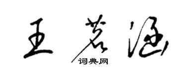 梁錦英王茗涵草書個性簽名怎么寫