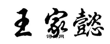 胡問遂王家懿行書個性簽名怎么寫