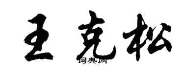 胡問遂王克松行書個性簽名怎么寫