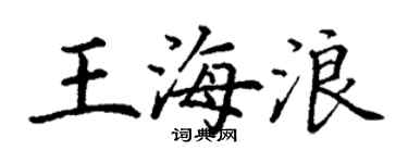 丁謙王海浪楷書個性簽名怎么寫