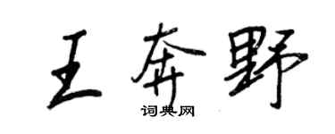王正良王奔野行書個性簽名怎么寫