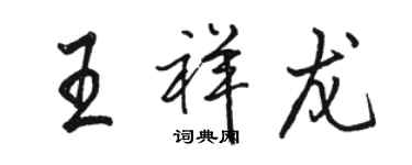 駱恆光王祥龍行書個性簽名怎么寫