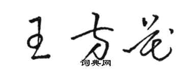 駱恆光王方花草書個性簽名怎么寫