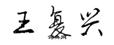 曾慶福王復興行書個性簽名怎么寫