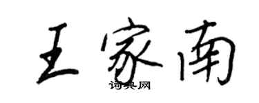 王正良王家南行書個性簽名怎么寫