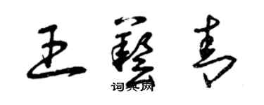 曾慶福王藝青草書個性簽名怎么寫