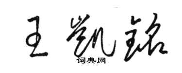 駱恆光王凱銘草書個性簽名怎么寫