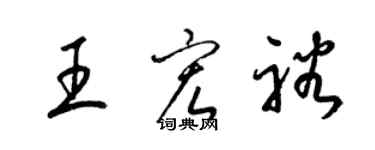 梁錦英王宏裕草書個性簽名怎么寫