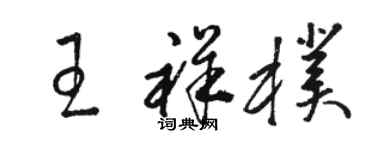 駱恆光王祥朴草書個性簽名怎么寫