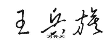 駱恆光王兵旗草書個性簽名怎么寫