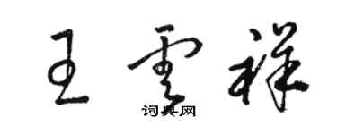 駱恆光王雲祥草書個性簽名怎么寫