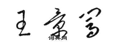 駱恆光王景闖草書個性簽名怎么寫