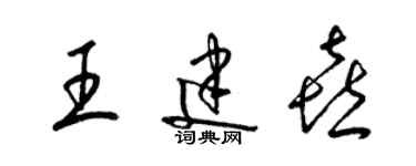 梁錦英王建喜草書個性簽名怎么寫