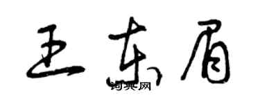 曾慶福王東眉草書個性簽名怎么寫
