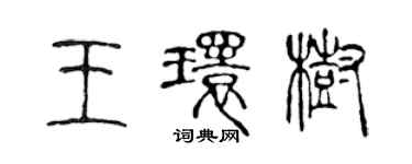 陳聲遠王環樹篆書個性簽名怎么寫