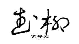 曾慶福武柳草書個性簽名怎么寫