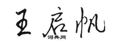 駱恆光王啟帆行書個性簽名怎么寫