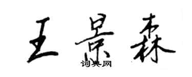 王正良王景森行書個性簽名怎么寫