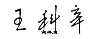 駱恆光王科辛草書個性簽名怎么寫