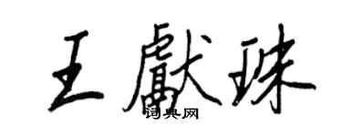 王正良王獻珠行書個性簽名怎么寫