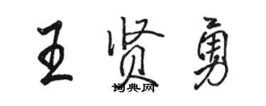 駱恆光王賢勇行書個性簽名怎么寫