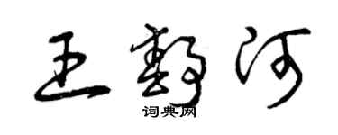 曾慶福王靜河草書個性簽名怎么寫