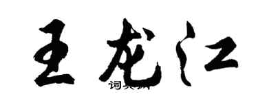 胡問遂王龍江行書個性簽名怎么寫