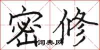 駱恆光密修楷書怎么寫