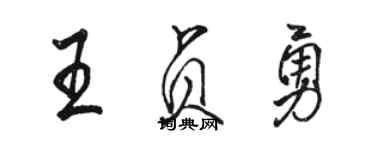 駱恆光王貞勇行書個性簽名怎么寫