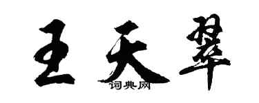 胡問遂王天翠行書個性簽名怎么寫