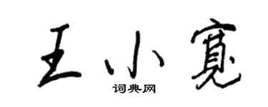 王正良王小寬行書個性簽名怎么寫
