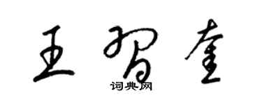 梁錦英王習奎草書個性簽名怎么寫