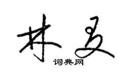 梁錦英林友草書個性簽名怎么寫