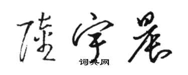 駱恆光陸宇晨草書個性簽名怎么寫