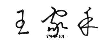 駱恆光王家禾草書個性簽名怎么寫