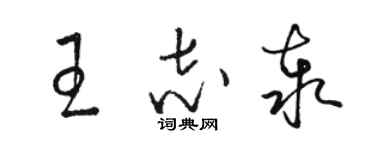 駱恆光王志泰草書個性簽名怎么寫