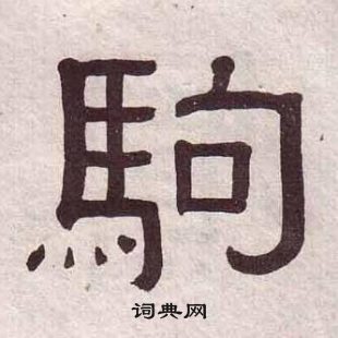黃葆戉千字文中駒的寫法